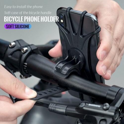 Silicone Motorcycle Phone Holder Adjustable Support Cellphone Soft Bike Moto Bicycle Mobilephone For Universal Phone