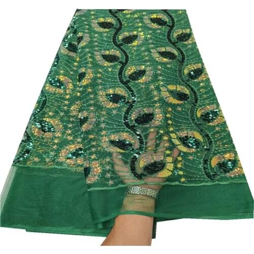 SJ Lace New High Quality Green African Lace Fabric 2021 French Milk Tull Nigorian Fabric For Women Wedding Dress Summer XQ3-24