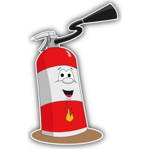 Amusing 6.7CM*10.7CM Car Styling Cartoon Extinguisher Funny Car Sticker Decal