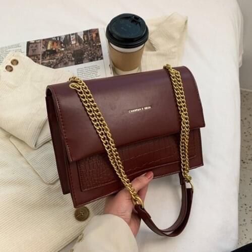 Vintage Crocodile Print Shoulder Bag Woman Large Capacity Pu Armpit Womens Shoulder Bag Luxury Brand Chain Crossbody Bag Women