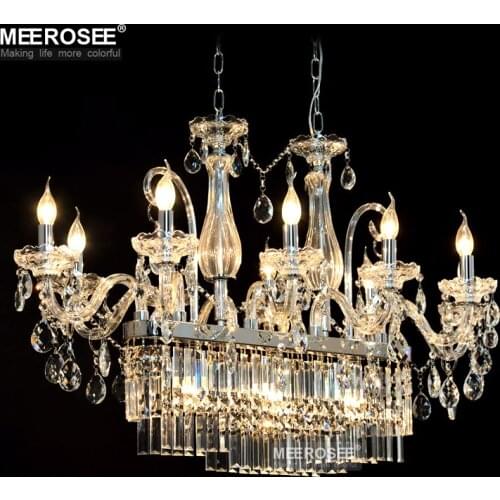 Gorgeous Rectangle Crystal Chandelier Light Fixture 13 Lights Glass Chandelier Lighting Lustre Hanging Dining room drop Lamp