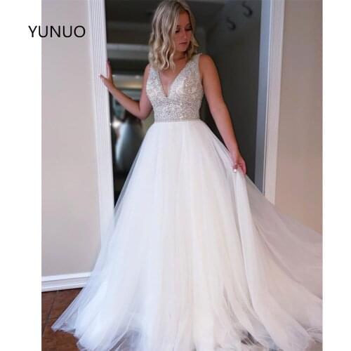 Свадебные платья без рукавов YuNuo China At AliExpress