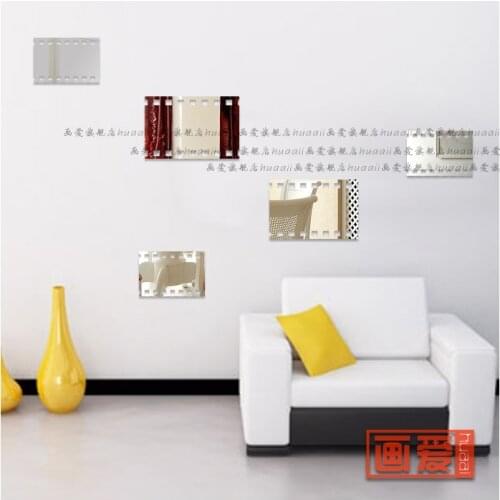 Mirror acrylic three-dimensional wall stickers bathroom elegant decoration mirror (6 pcs 2 S +2 M + 2 L)