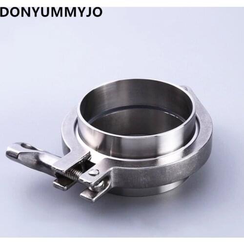 1pcs OD 19MM/25MM/32MM/38MM/42MM Sanitary Pipe Fitting Set Sanitary Pipe Weld Ferrule +Tri Clamp +PTFE Gasket Stainless Steel