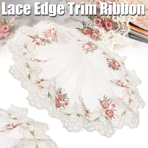 1 yard Lace Edge Trim Ribbon Wedding Applique Flower Sewing Embroidered Craft Decorative Lace