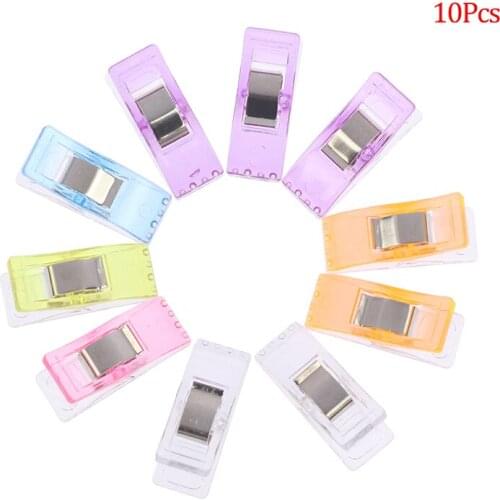10Pcs Sewing Multicolor Plastic Clip Fabric Clamps Patchwork Craft Clothing Clip