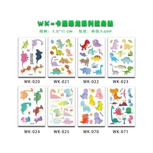 Temporary Tattoo Dinosaur Shaped Fake Tattoos Face Sticker Hand Face Leg Arm Body Art 10pcs