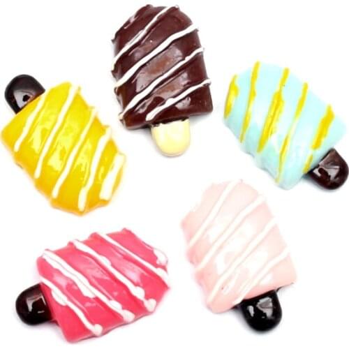 20pcs Mixed Ice Cream Resin Crafts Christmas Decoration Flatback Cabochon Embellishment For Scrapbook DIY Accessoris