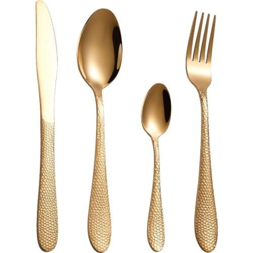 304 Black Tableware Stainless Steel Cutlery Set Forks Knives Spoons Kitchen Dinner Set Fork Spoon Knife Gold Dinnerware Set