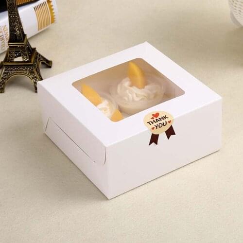 5pcs 4 Cup Cake Packaging Box With Cake Tray Wedding Birthday Party Cupcake Box Pudding Pastry Cake Storage Organizer Gift Box