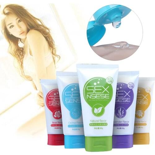 80g Rose Orchid Flower Scent Water Based Anal Vaginal Lubricant Smooth Oil Lube Flower Scent Water Soluble Safe to Use sex toys