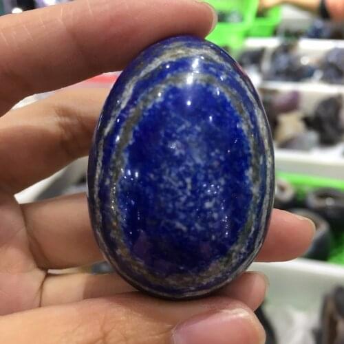 96g Natural Beautiful Lapis Lazuli Crystal Egg For Massage Collection