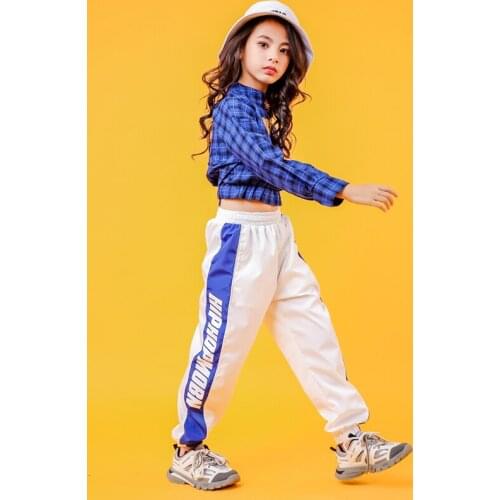 Kids Fashion Hip Hop Show Clothing Crop Tank Sweatshrit Jooger Pants for Girls Singers Dance Wear Costume Clothes Street Outfits