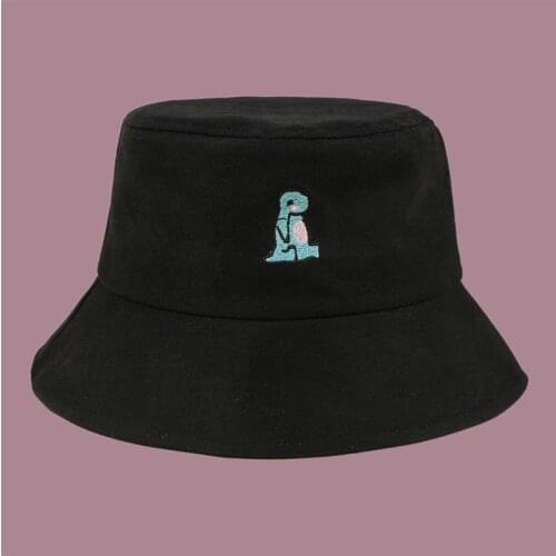 Cotton Cartoons Dinosaur Bucket Hat Fisherman Hat Outdoor Travel Hat Sun Cap Hats for Men and Women 65