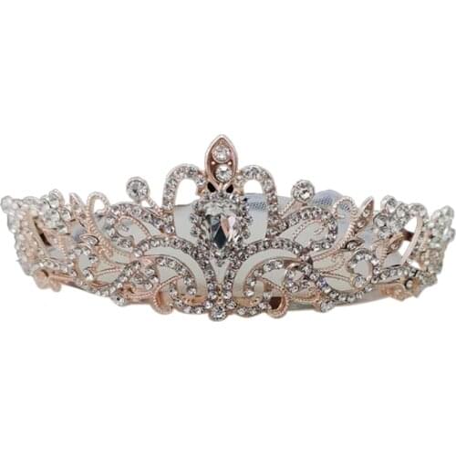 Crystal Crown Tiara with Comb Headband Wedding Party Princess Bridal Bandana F42F