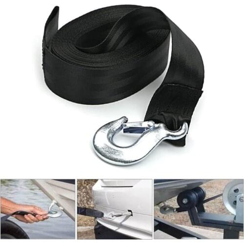 Wearproof Trailer Boat Winch Strap 4/6Meters Vehicle Emergency Rescue Rope Belt Boat Transportation Fixed Rope