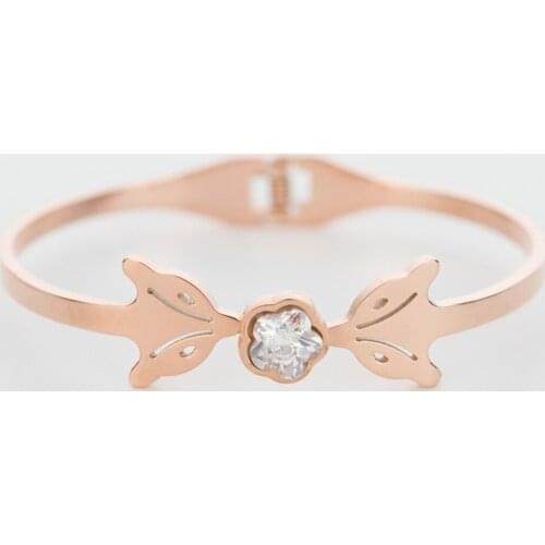 Korean Hotsale Cute Double Fox Bracelets Bangles For Women Crystal Rhinestone High Quality Fashion Stainless Steel Jewelry