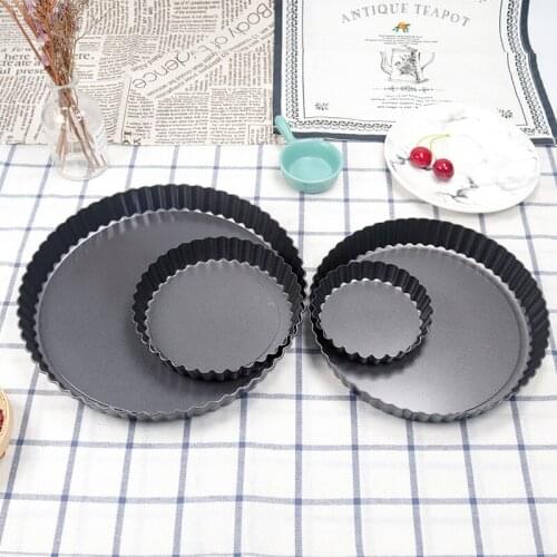 Round Carbon Steel Baking Pan for Pie Dough Mold Forms Tools for Baking Trays Bakeware Tools Pastry and Bakery Accessories Tools