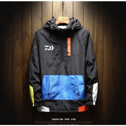 Daiwa Fashion Brand Men Printing Jacket Spring Autumn New Men High Street Hooded Outerwear Trendy Casual Jackets Coat Male