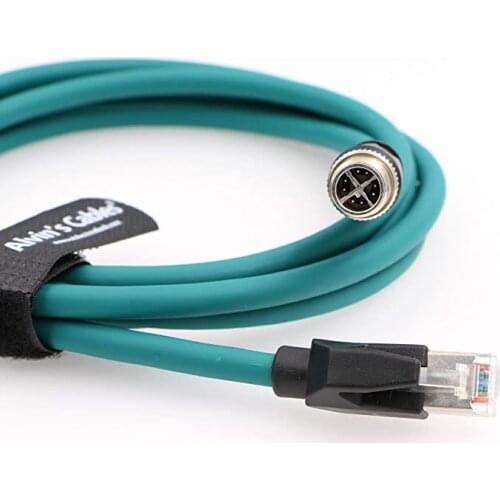 M12 8 Position X Code to RJ45 CCB-84901-2001-03 Ethernet Cable for Cognex in Sight 8200 8400 Series P67 Waterproof Green