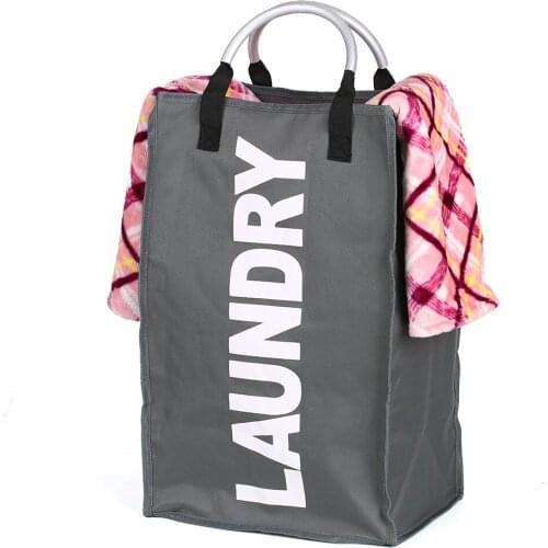 Laundry Bag Dirty Clothes Storage Bag Durable Foldable Laundry Bags With Alloy Handle For Bedroom Balcony Laundry Room Bathroom