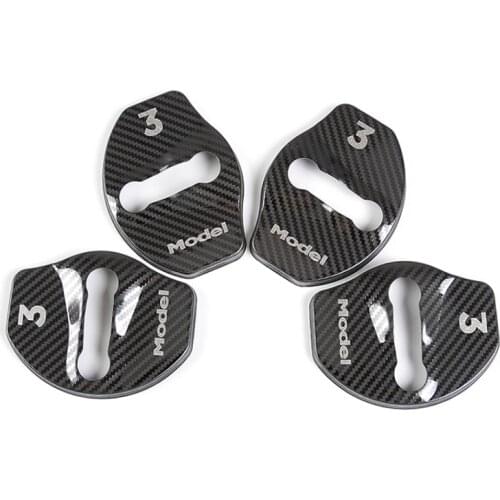 My Good Car Model 3 Door Latch Lock Cover Interior Accessories Stainless Steel Cover Pack 4Pcs for Tesla Model 3 2017 2018 2019