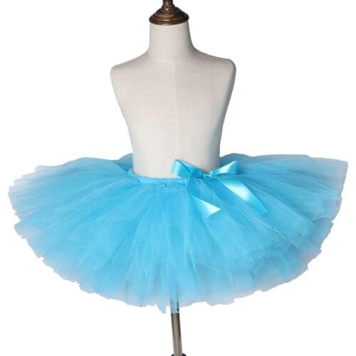 New Princess Girl Tulle Skirts Blue Kids Tutu Skrit Short Children Christmas Tutu Fluffy For Baby Girls Birthday Party Carnaval