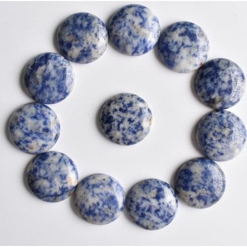 Wholesale 20pcs/lot good quality Natural sodalite stone round cabochon beads 25mm for jewelry Accessories making free shipping