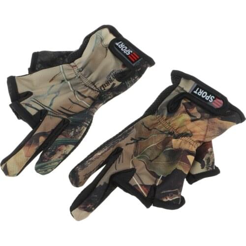 Lightweight Fishing Hunting Gloves Non-Slip Lightweight 3 Cut Finger Outdoor