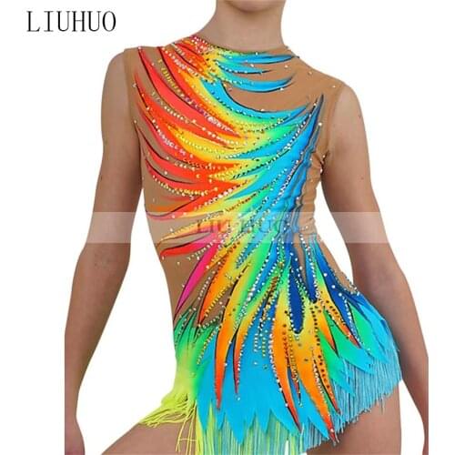 LIUHUO Figure Skating Dress Womens Girls' Ice Skating performance Rhythmic gymnastics competition Dance Leotard Artistic Kids