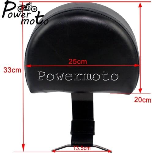 Motorcycle Plug-In Driver Backret Black Seat Cushion 25cm*20cm for Harley 07-UP Softail Classic Bikes With a Stock Seat