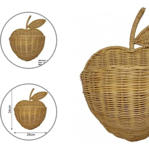 Rattan Reliable Woven Apples Shape Storage Organizer Holder Easy Installation Clothes Organizer Wear-resistant for Home