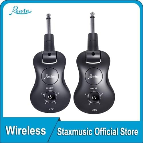 Rowin WS-30 Wireless Guitar System Transmitter & Receive for Electric Guitar Bass Violin with Amp Chargeable Digital Transmitter