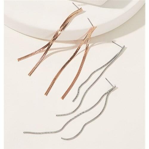 New Boho Fashion Geometric 3 Type of Gold Chain Simple Earrings For Women Vintage Earring Jewelry Valentine Wedding Gift