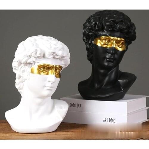 Sculpture David Head Statue European Home Decoration Modern Abstract Art Mini Bust Sculpture Art Sketch Practice Masked