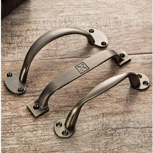 Antique Metal Door Handles Bronze Drawer Pulls Modern Kitchen Cabinet Handles and Knobs Furniture Handles Hardware Fittings