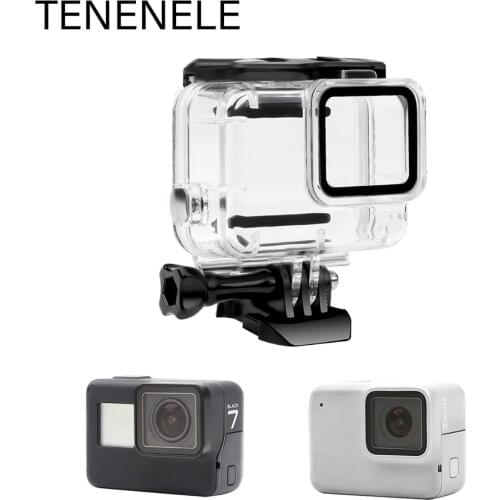 TENENELE Action Camera Accessories For GoPro Hero 7 White Waterproof Case For Go Pro Hero7 Silver Diving Housings Underwater 30M