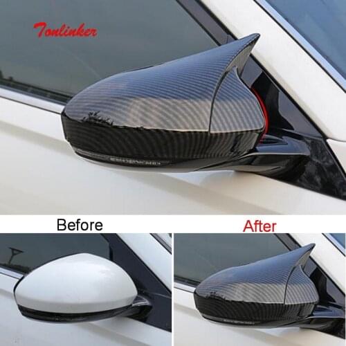 Tonlinker Exterior Car Rear view mirror Cover case sticker For Nissan ALTIMA 2019 Car styling 2 Pcs ABS Chrome Cover stickers