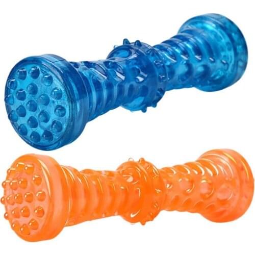 Bite-resistant Pet Dog Strong Vocal Bone Molar Stick Orange Large Dog Toys Chew Rubber Loriver