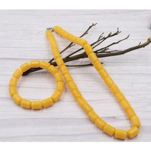 Fashion Handmade Beads Jewelry for Women Faux Resin Ambers Short Choker Strand Necklace Bracelet Bridal Dubai Accessories B244