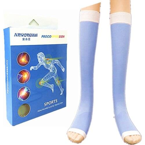 Lady Stitching Mid-calf Length Protect Knees Sleeping Stocking Open-toed Breathable Comfortable Reinforced Heel Shaping Stocking