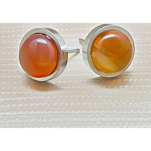 New Stainless Steel Stud Earrings for Women Girls Cute Gifts Multi Color Natural Stone Statement Earring Wedding Party Jewelry