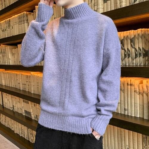 Winter Thick Warm Cashmere Sweater Men Turtleneck Mens Sweaters Slim Fit Pullover Men Classic Wool Knitwear Pull Homme
