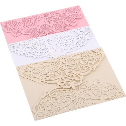10pcs Red Gold Silver Glitter Paper Laser Cut Wedding Invitations Card Custom Printable With Ribbon Envelope Wedding Decoration
