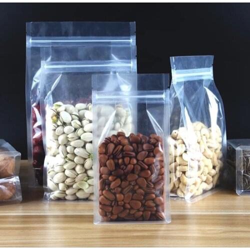 100pcs Transparent organ self-supporting Ziplock bag octagonal seal dried fruit tea biscuits tea bags food packaging pouch