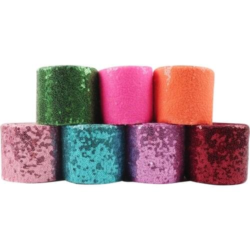 20Y 75mm Sequin Ribbon Rainbow Printed Ribbon for DIY Hairbows Accessories Apparel Sewing Fabric Home Textile Sequin Ribbon