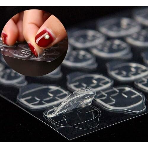 24pcs/sheet Clear Double-Sided Nail Glue Tape Sticker Adhesive Nail Tips Extension Sticker Press on False Nails Manicure Tool