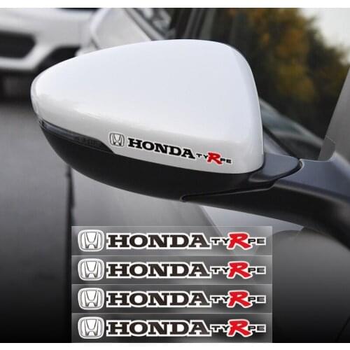 4Pcs Vinyl Car Accessories Windows Reflective Emblem Sticker For Honda Typer Civci CRV 5th Accord City Prelude Pilot Vtec Legend