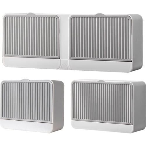 Plastic Soap Dish Dispenser Self Draining Bathroom Single/ Double Bar Soap Storage Holders Container