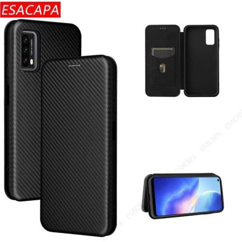 Flip Carbon Fiber Leather Holder Stand Case For Blackview A100 Magnetic Wallet Card Slot Bracket Phone Cover For Blackview A90
